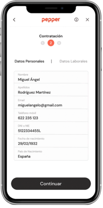 iConfort - Móvil pepper, paso 2